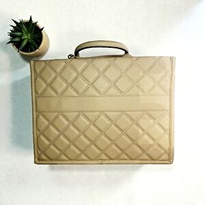 Tan Quilted Travel Tote
